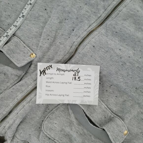 Juicy Couture Crop Hoodie Sweater Jacket Size Large Gray - Picture 7 of 7